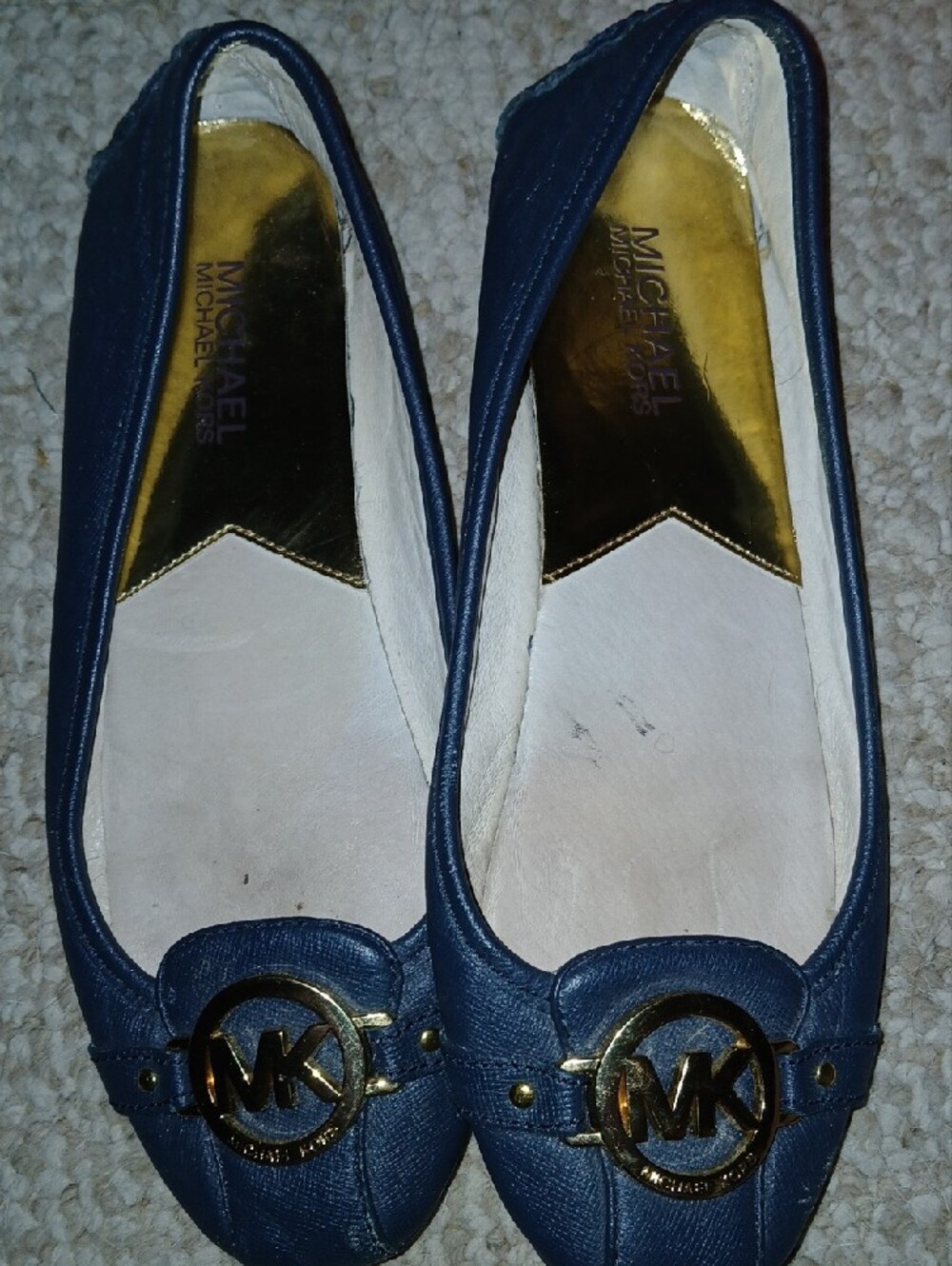 MICHAEL Michael Kors Blue Fulton Flats w/MK Emblem